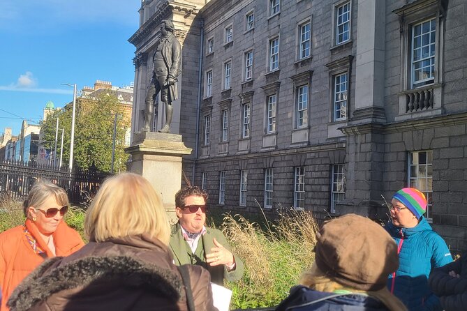 Book of Kells. Medieval Dublin Castle. 5<em> History & Heritage Tour – Molly Malone statue: a quick photo stop with a song attached’ /><br />
Then you head to the <strong>Molly Malone statue</strong>, another <strong>10 minutes</strong>, and this is mostly about story and photos.</p>
<p><p>Molly Malone is described as semi-historical and semi-legendary, and she’s tied to the Dublin anthem <strong>Cockles and Mussels</strong>. It’s a small stop, but it does a good job reminding you that Dublin’s history isn’t only in government chambers and libraries. Songs and street legends carry memory too, and they’re part of why the city feels human.</p>
</p>
<p><p>If you’re a photographer, this is a quick win. If you’re not, use the stop to refill water, adjust your layer (Dublin weather changes its mind fast), and reset your attention before Dublin Castle.</p>
</p>
<h2 id="dublin-castle-exteriors-british-rule-viking-ruins-and-the-dont-miss-external-story">Dublin Castle exteriors: British rule, Viking ruins, and the “don’t miss” external story</h2>
<p><img width="669" height="446" decoding="async" src=