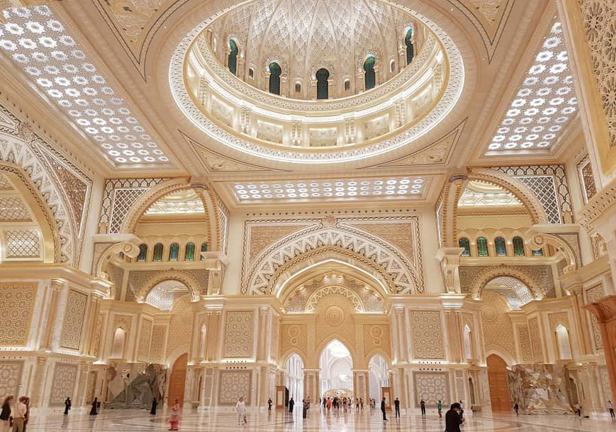 Dubai: Abu Dhabi Grand Mosque, Palace, and Heritage Village - Qasr Al Watan palace: where formal power meets public beauty