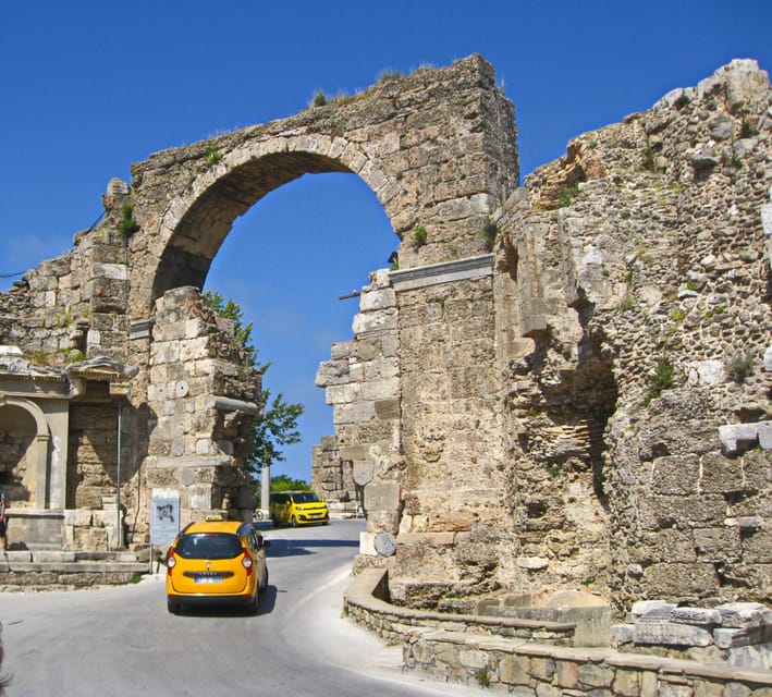 From Antalya: Roman Ancient Sites & Manavgat Waterfall Tour - Side: Apollo temple vibes, a theatre, and the coast view