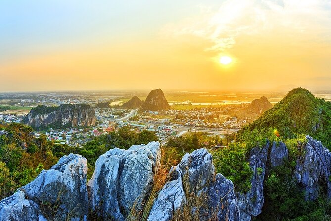 Hoi An Ancient town -Marble Mountains Tours FROM DANANG(15H30-21H - Marble Mountains (Ngu Hành Sơn): caves, Tam Thai, and Linh Ung Pagoda