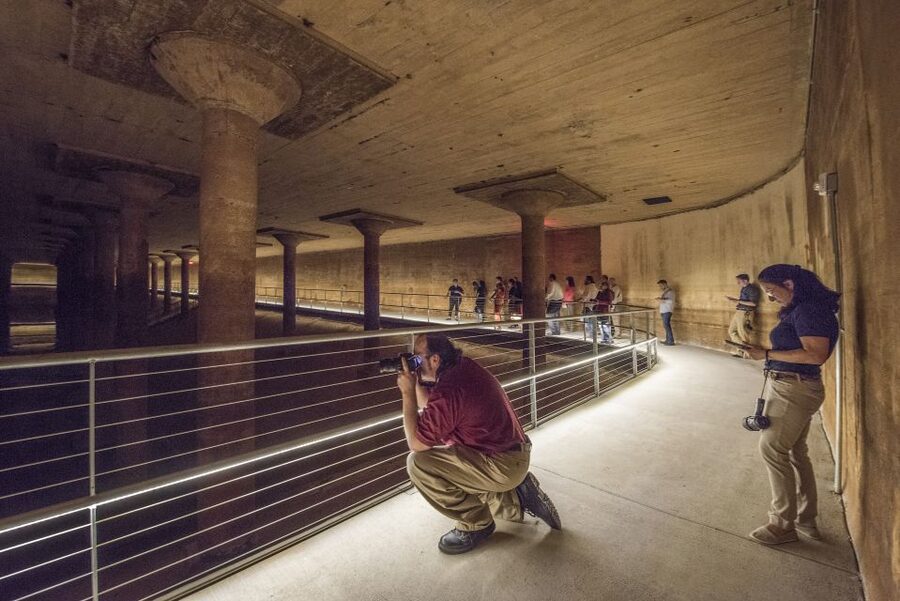 Houston: Buffalo Bayou Park Cistern History Tour - Monolithic Concrete Columns and a Space Like 1.5 Football Fields