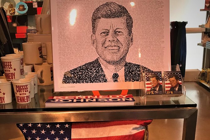 JFK Historical Tour - Stop 1 at JFK Memorial Plaza: reflection before the details