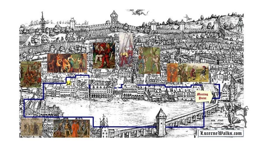 Lucerne: 1-Hour Historical Tour with Night Watchman - Kapellplatz, Furrengasse, And Kornmarkt: Marks On The Wall