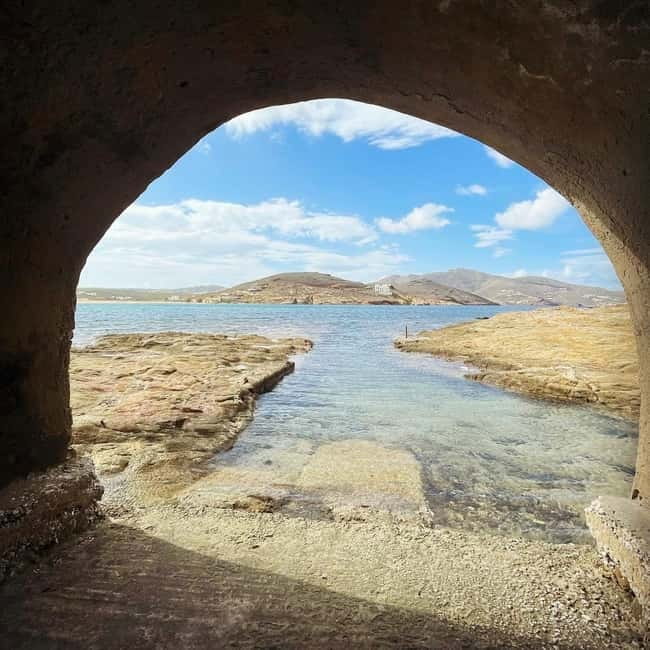 Mykonos: Myths, Gods & Ancient Stories Jeep Tour adventure! - Houlakia Beach: the Hercules giant myth starts right away