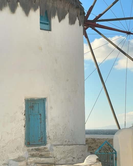 Mykonos: Myths, Gods & Ancient Stories Jeep Tour adventure! - Mykonos Town windmills and Little Venice: the classic finish, with help not confusion