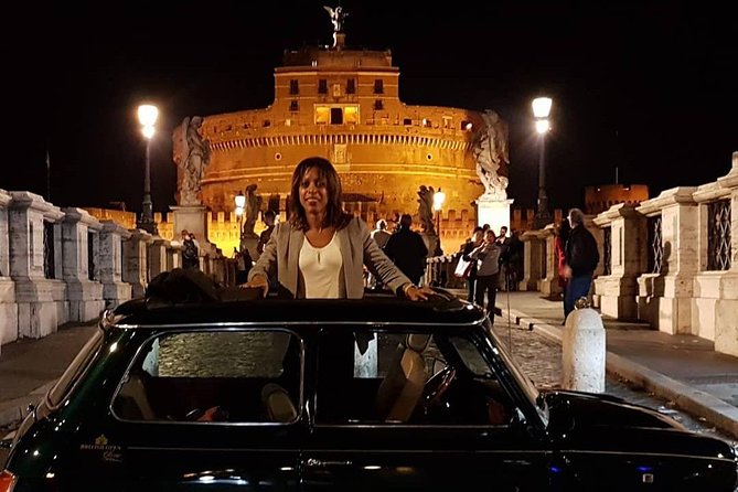 NIGHT TOUR THINK BIG, GO MINI! Rome in Mini Cooper Classic Cabrio - Piazza di Spagna and La Barcaccia