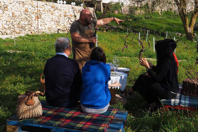 Picnic aperitif in the vineyard of an ancient trullo in Martina Franca - Who you’re really booking: Fabrizio and Antonio’s welcome