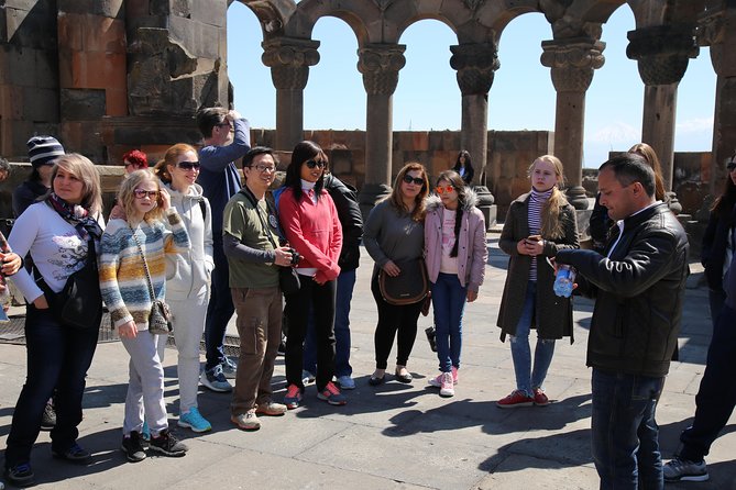 Private tour to UNESCO heritage Echmiadzin churches, Zvartnots and Sardarapat - Zvartnots Temple ruins: where the viewpoint is part of the ticket