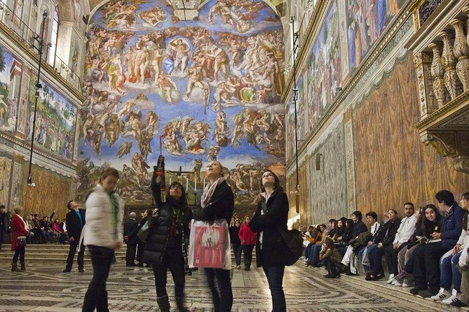 Rome In a Day: Vatican, Colosseum and Ancient Rome Tour - Vatican Museums: pine courtyard, Pio-Clementine, Maps, Tapestries, Chandelier views