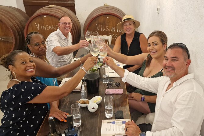 Santorini: 4hrs Small Group Wine Tasting Tour with Local Bites - Stop 2: Kouloura vines at Santorini Experts