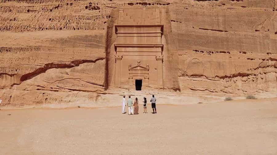 Visiting The Incredible Heritage Site Hegra in AlUla - Elephant Rock and the desert surroundings beyond the tombs